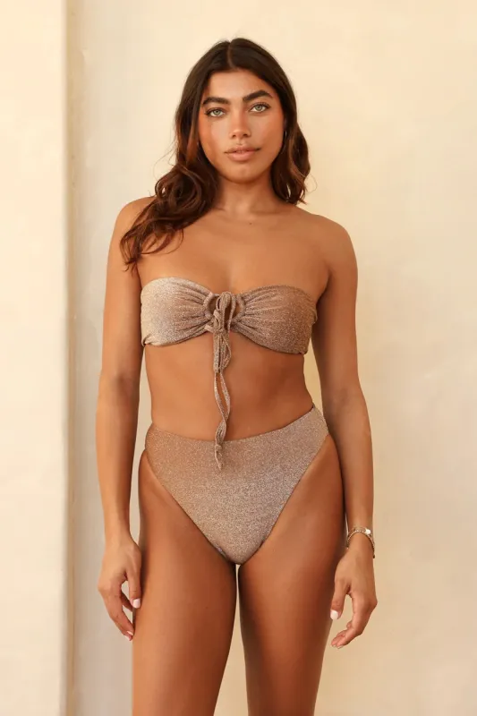 Amalfi String Tie Bandeau Bikini Top sold by Dippin Daisy’s