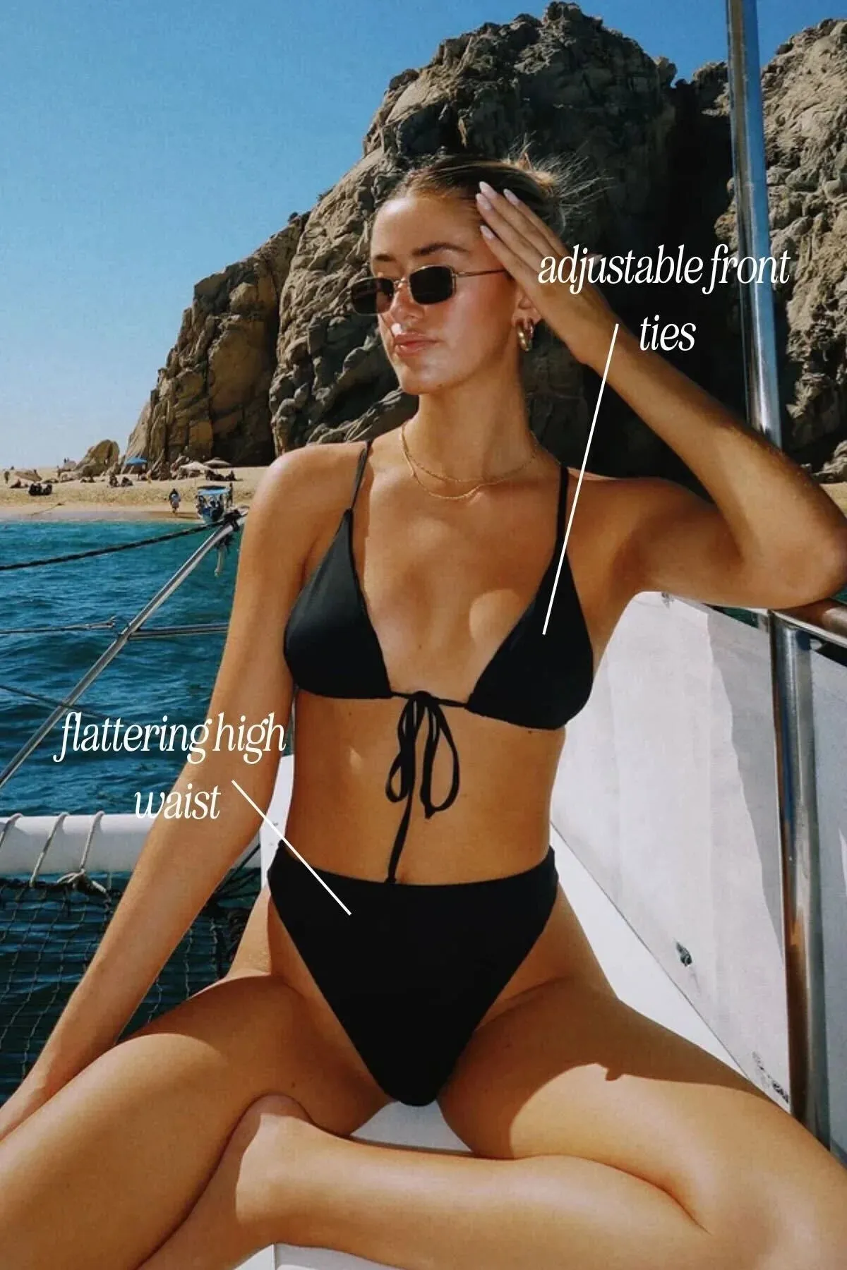 Seashore High Waist Cheeky Bikini Bottom sold by Dippin Daisy’s