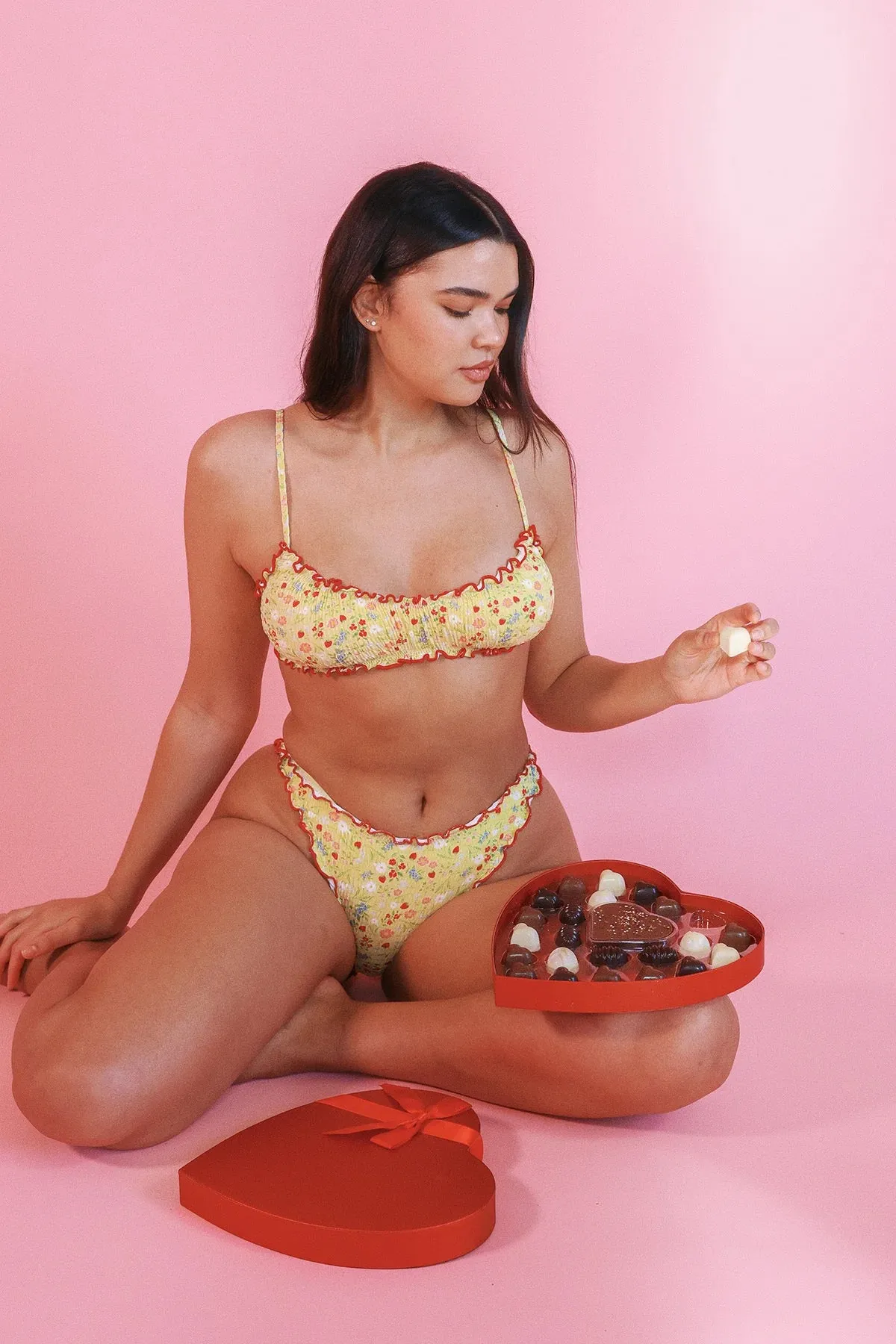 Bonita Ruffled Bikini Top sold by Dippin Daisy’s