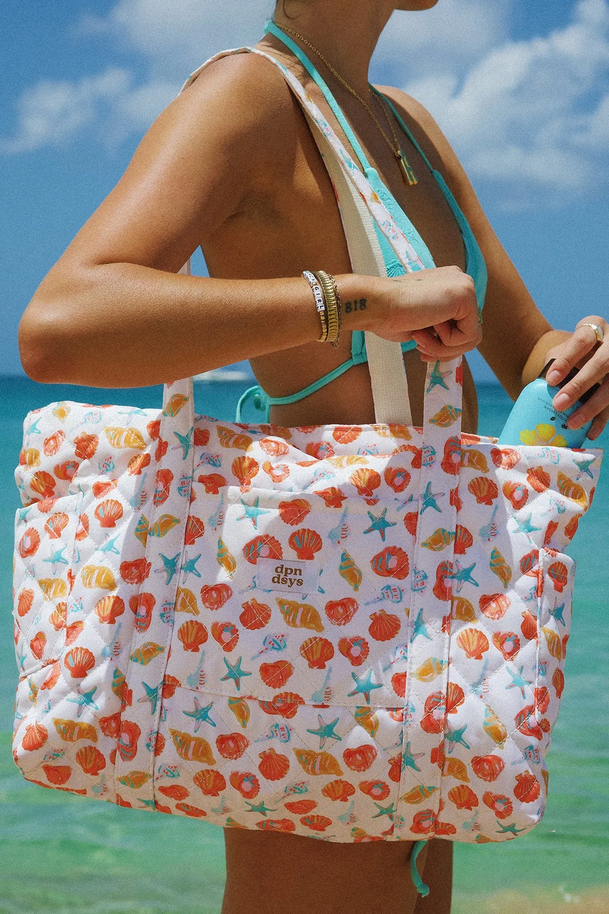 Beach Quilted Tote Bag sold by Dippin Daisy’s product image thumbnail 2