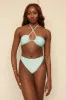 Bleached Aqua Bandeau Cheeky Set sold by Dippin Daisy’s