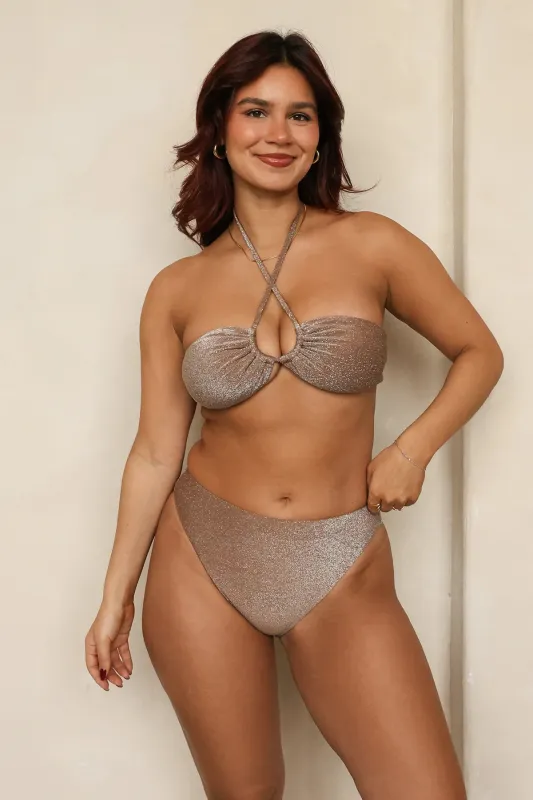 Cacao Bandeau Cheeky Set sold by Dippin Daisy’s