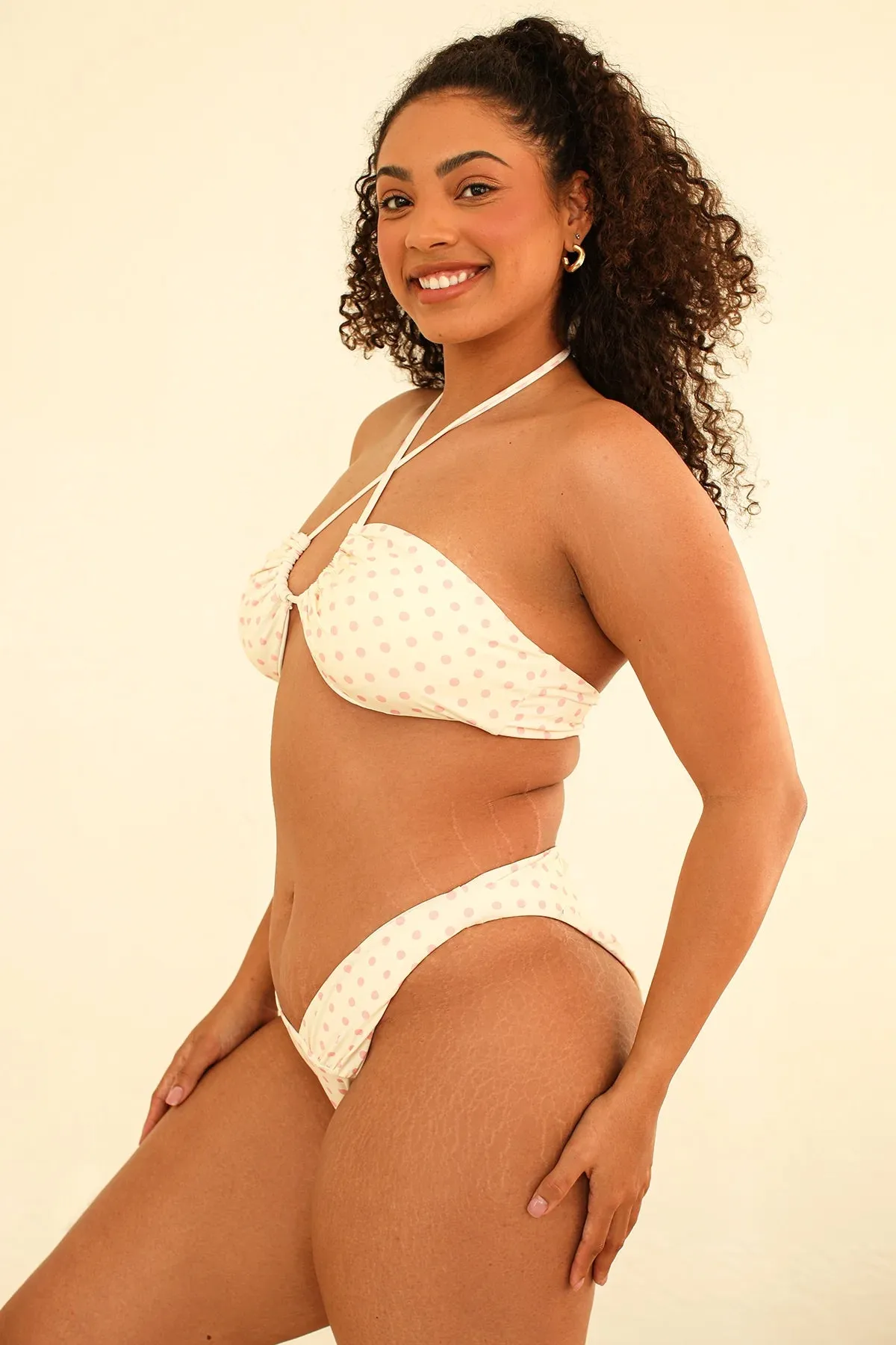 Dotted Pink Bandeau Cheeky Set sold by Dippin Daisy’s product image thumbnail 3