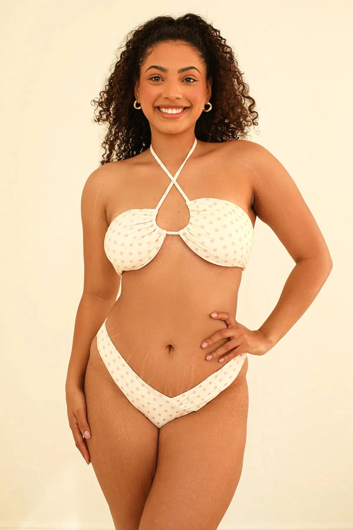 Dotted Pink Bandeau Cheeky Set sold by Dippin Daisy’s product image thumbnail 2