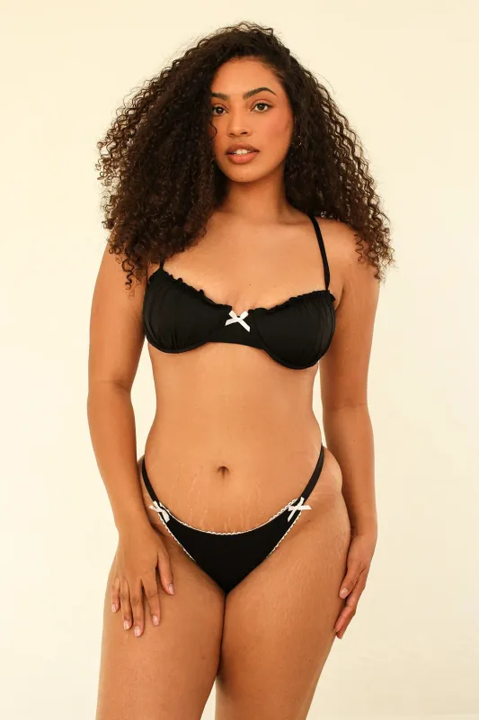 Black Underwire Jane Super Cheeky Set sold by Dippin Daisy’s