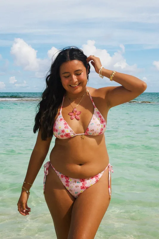 Pink Oasis Triangle Cheeky Set sold by Dippin Daisy’s