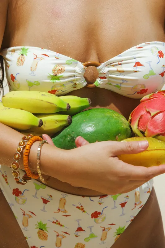 Pina Colada Bandeau Cheeky Set sold by Dippin Daisy’s