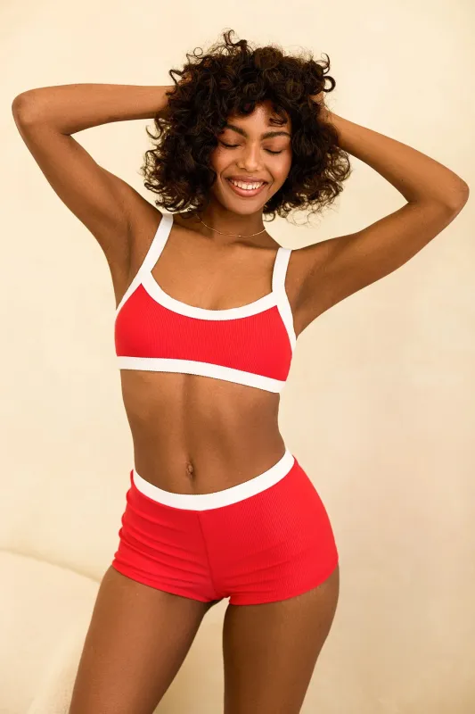 Poppy/White Rib Scoop Full Set made by Dippin Daisy’s