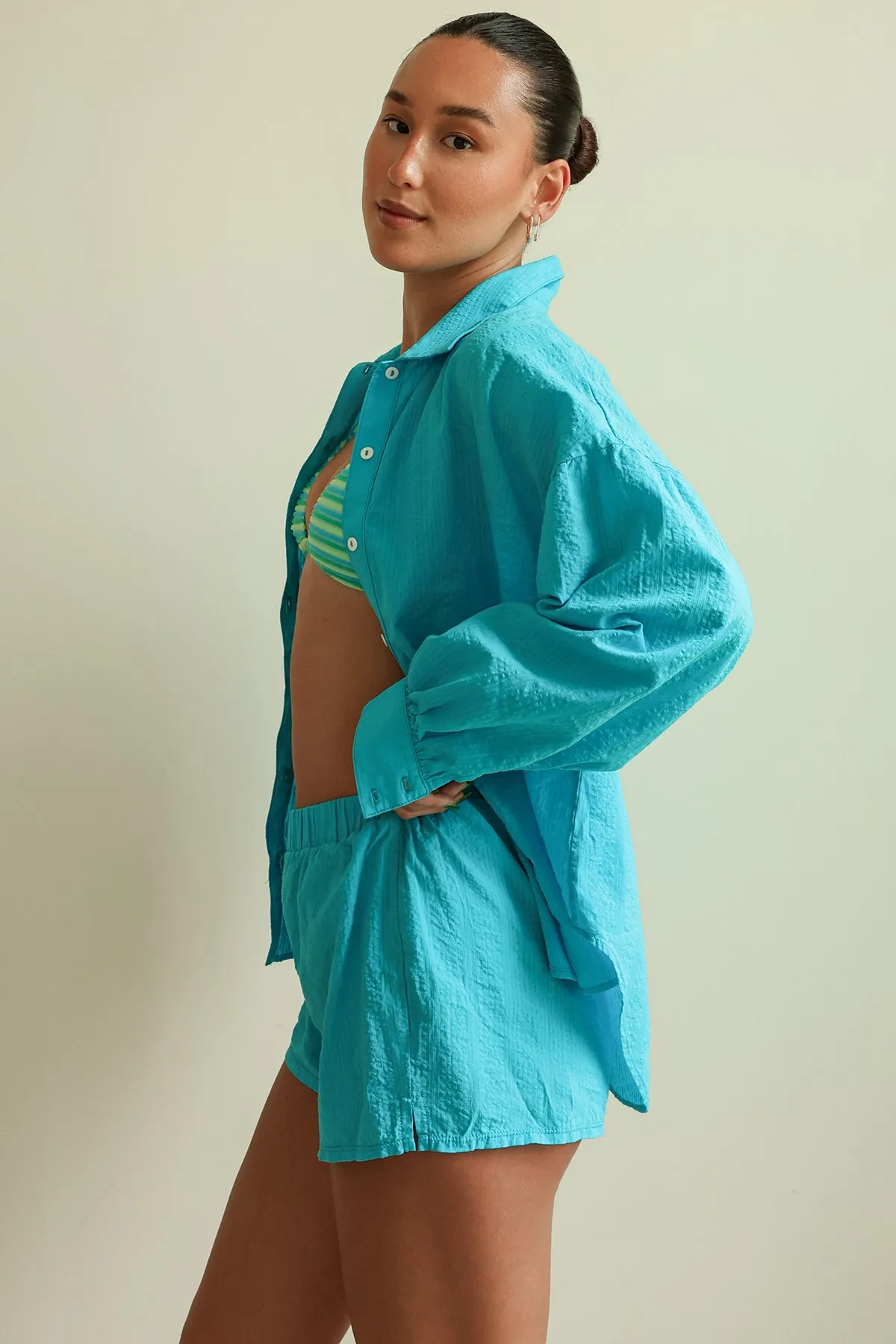 Azure Button Up Shorts Set sold by Dippin Daisy’s product image thumbnail 4