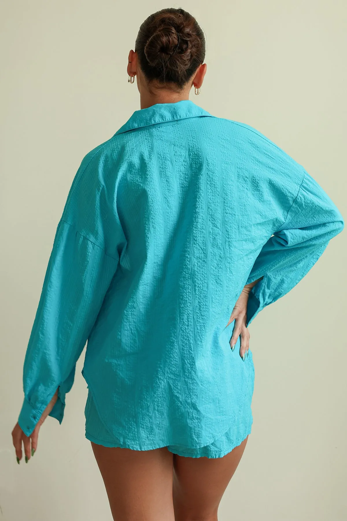 Azure Button Up Shorts Set sold by Dippin Daisy’s product image thumbnail 5