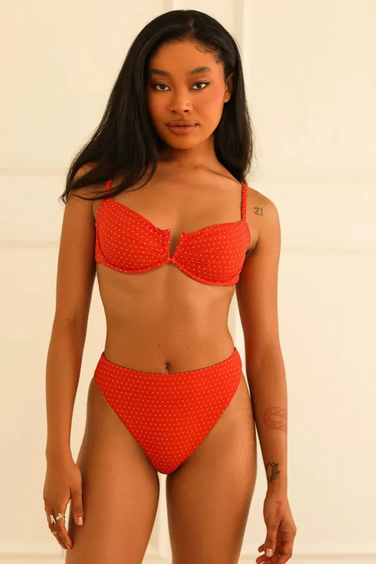 Seashore High Waisted Cheeky Swim Bikini Bottom sold by Dippin Daisy’s