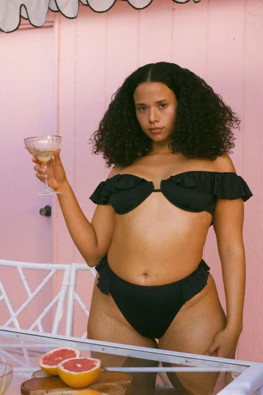 Poppi High Waisted Cheeky Bikini Bottom sold by Dippin Daisy’s