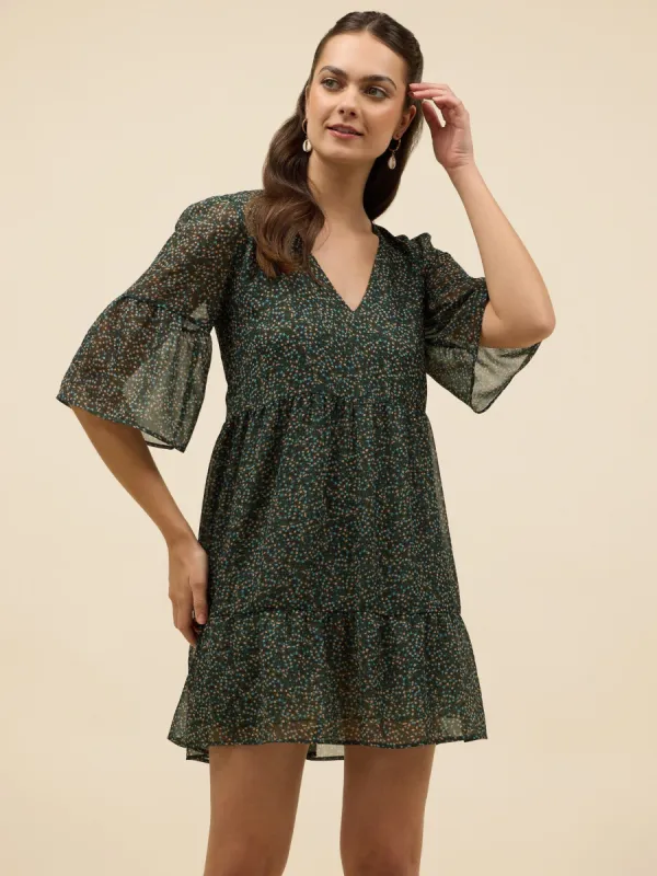 olive floral renee ruffle mini dress Hyacinth House | Dresses | Tuckernuck Hyacinth House Olive Floral Renee Ruffle Mini Tiered Dress Xs Pockets