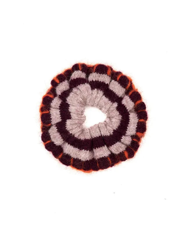 Lulu Stripe Scrunchie - Red Multi made by Brain Dead
