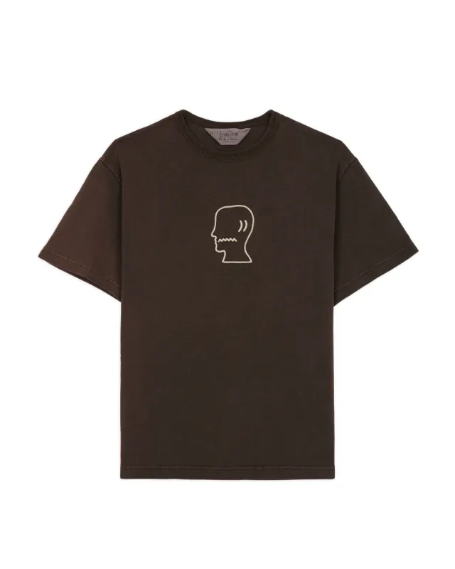 Heavyweight 3D Embroidery Logohead T-shirt - Brown sold by Brain Dead