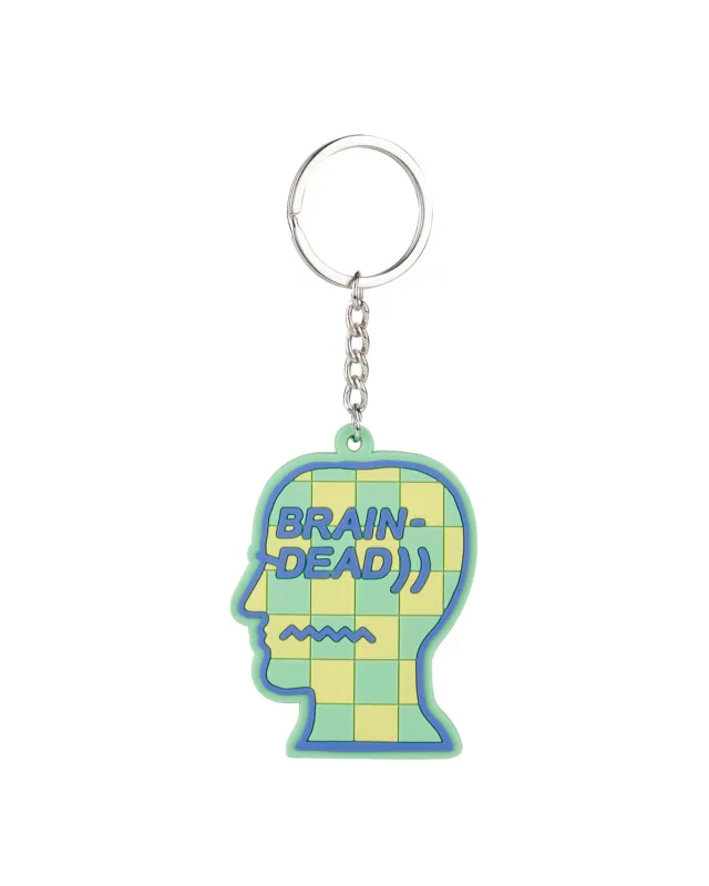 Logohead Keychain Checkered - Green sold by Brain Dead