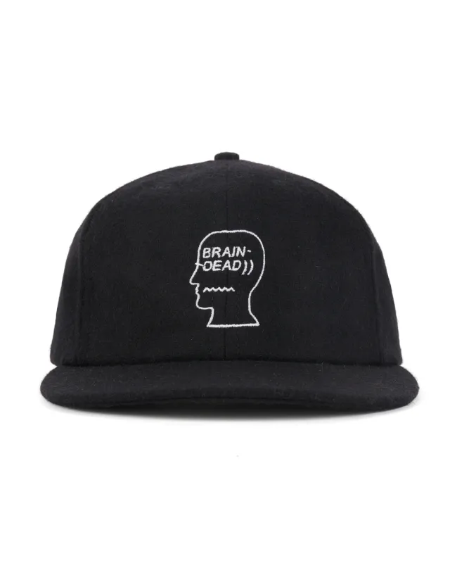Flannel Logohead 6 Panel Hat - Black sold by Brain Dead