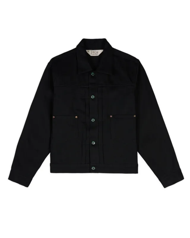 Trucker Jacket 13.2oz Selvedge Denim - Solid Black sold by Brain Dead