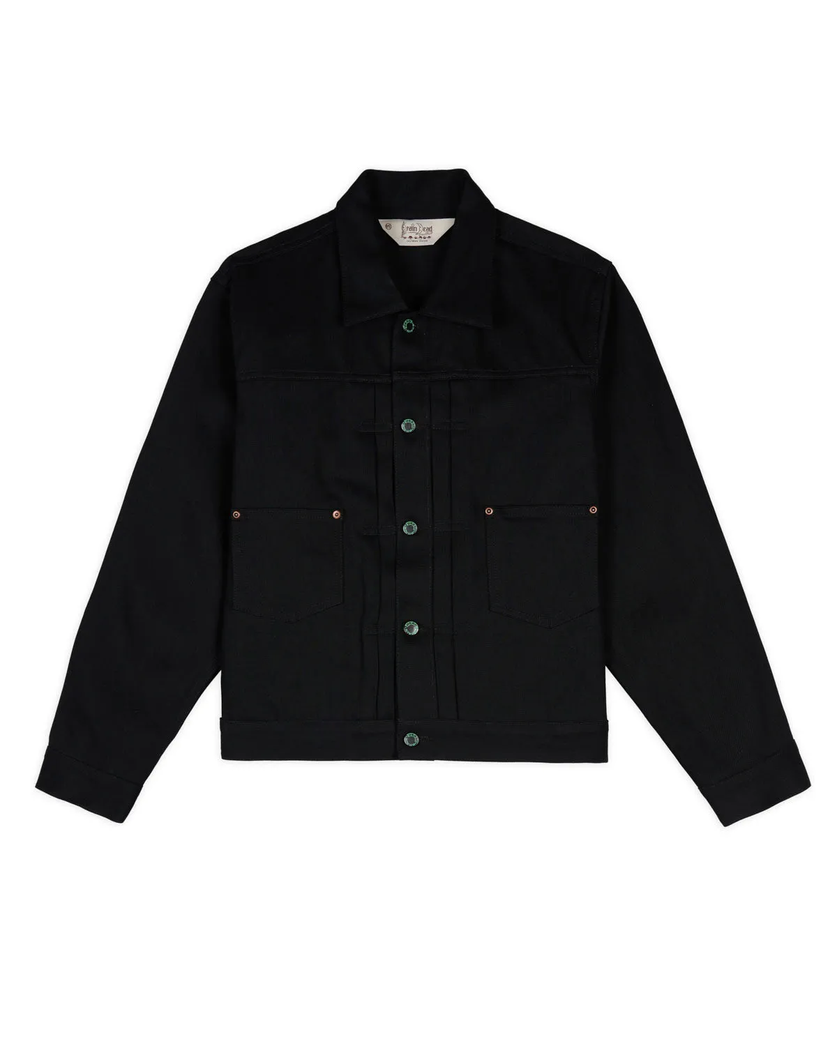 Trucker Jacket 13.2oz Selvedge Denim - Solid Black sold by Brain Dead