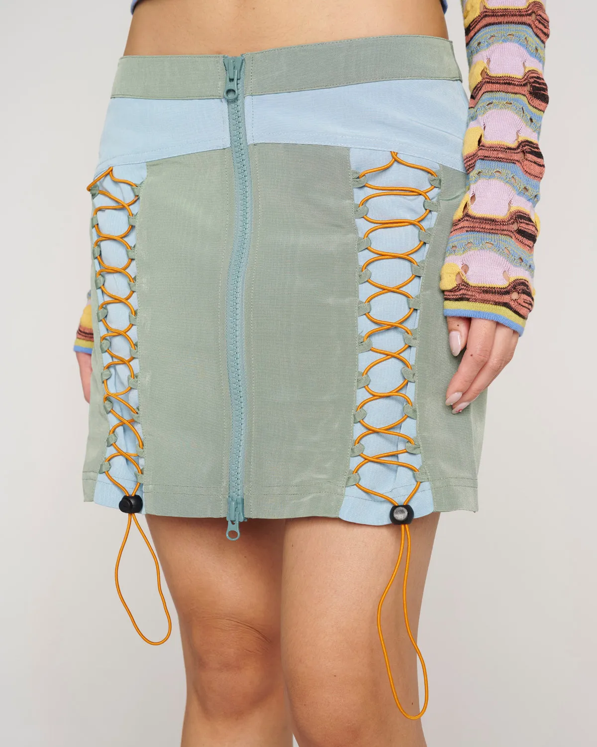 Bungee Zip Mini Skirt - Seafoam sold by Brain Dead product image thumbnail 2