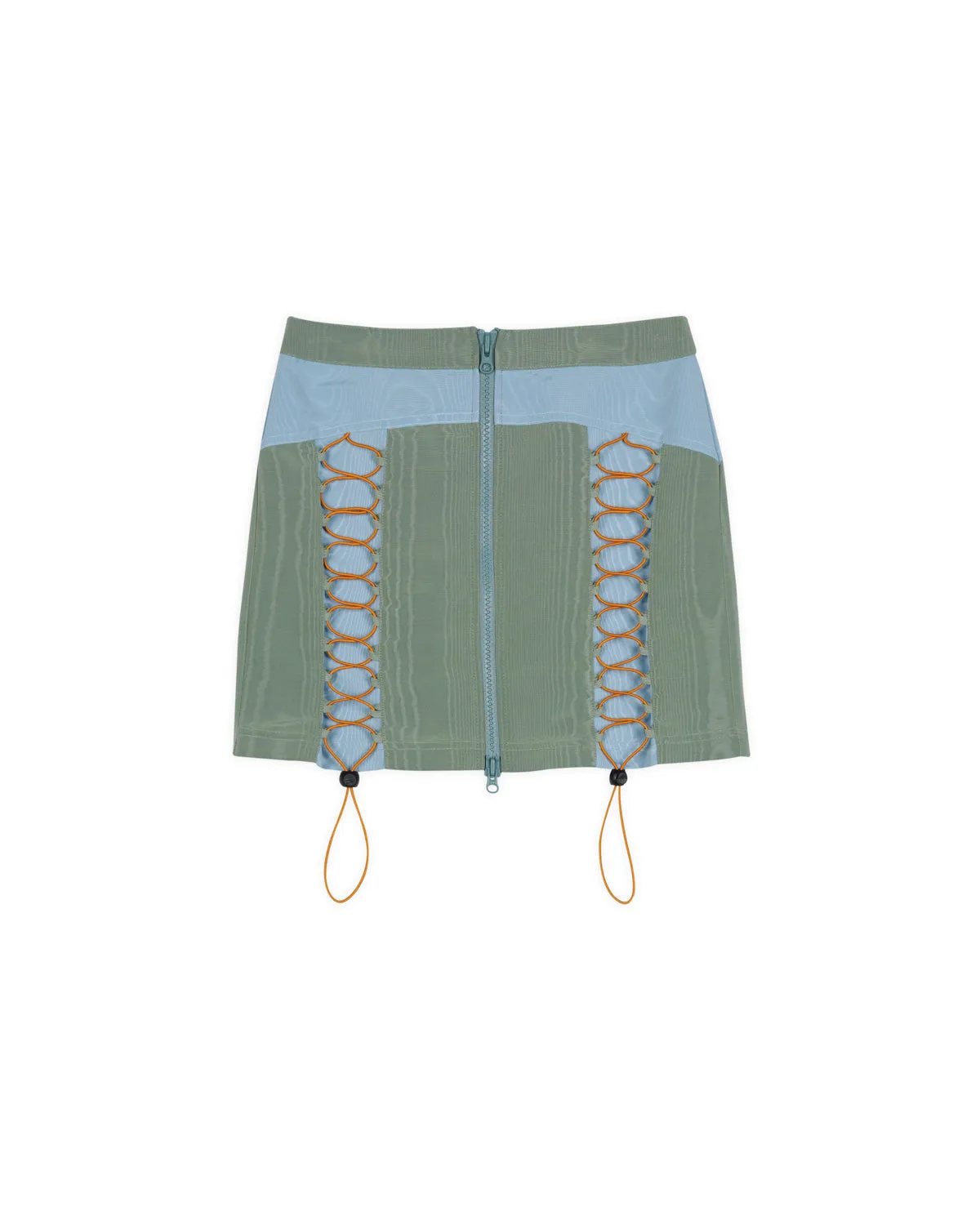 Bungee Zip Mini Skirt - Seafoam sold by Brain Dead