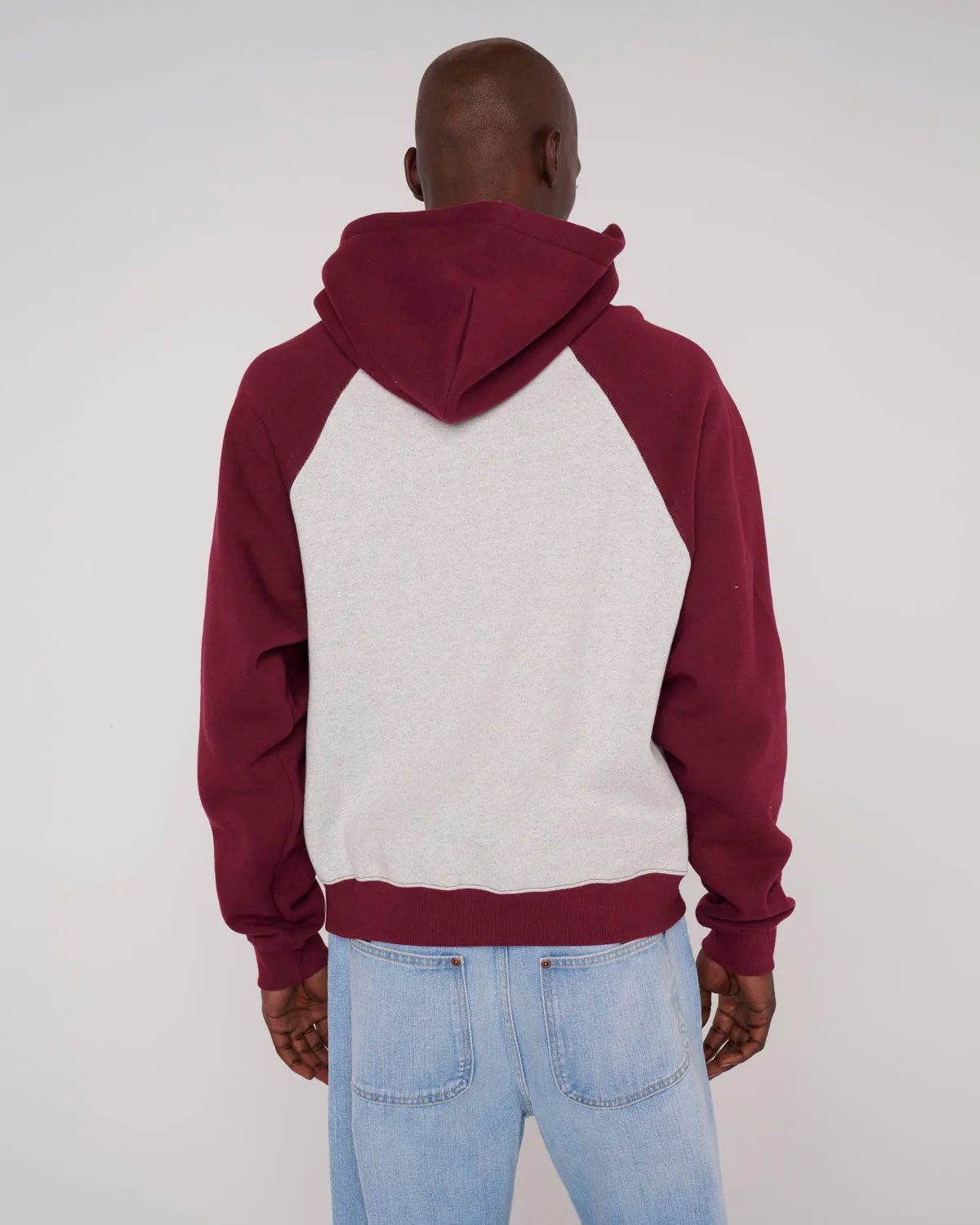Fleece Logo Head Raglan Hoodie - Oatmeal/Maroon sold by Brain Dead product image thumbnail 5