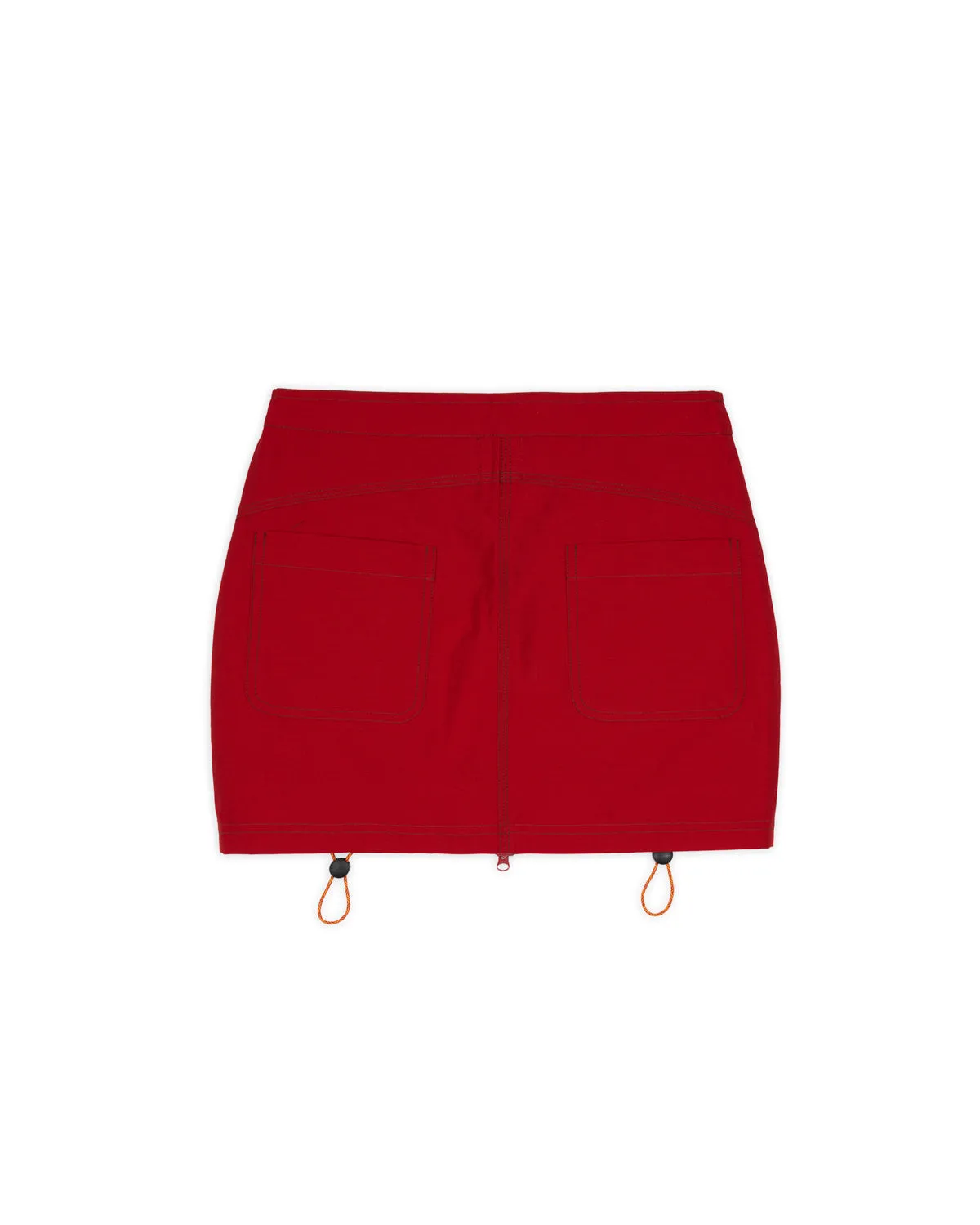 Triple Needle Bungee Zip Mini Skirt - Chili sold by Brain Dead product image thumbnail 3