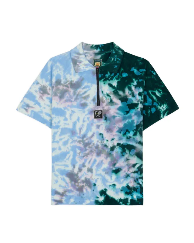 Dyed Short Sleeve Boxed Pique Polo - Green Smoke sold by Brain Dead