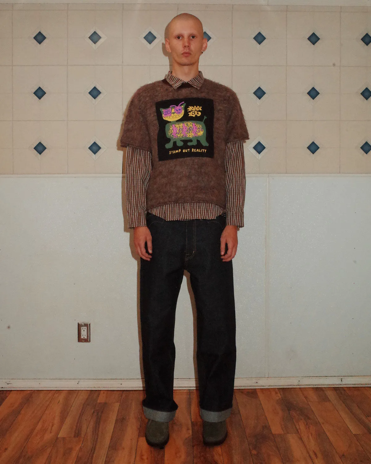 Minzie Short Sleeve Sweater - Olive sold by Brain Dead product image thumbnail 2