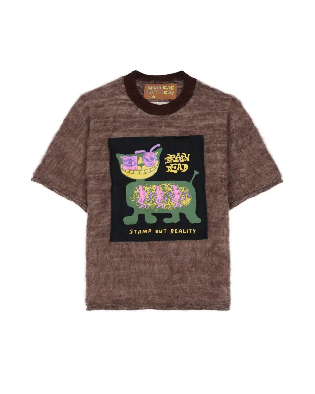 Minzie Short Sleeve Sweater - Olive sold by Brain Dead