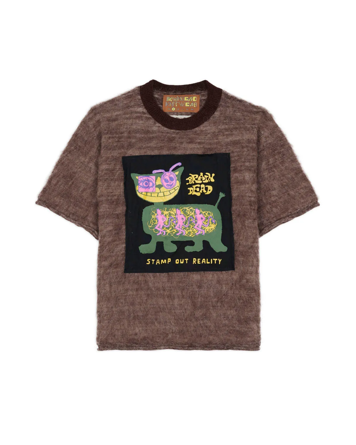 Minzie Short Sleeve Sweater - Olive sold by Brain Dead