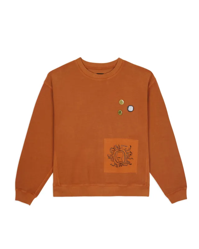 Gargoyle Crewneck - Ochre / Light Brown made by Brain Dead
