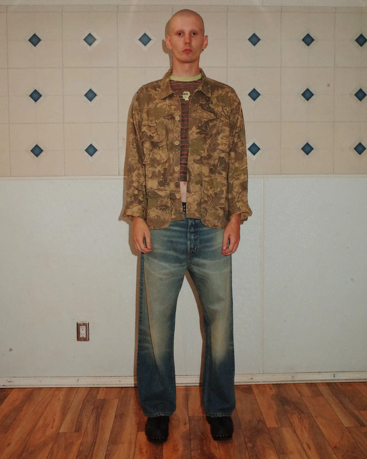 Twill Military Shirt Jacket - Leaf Camo sold by Brain Dead product image thumbnail 2