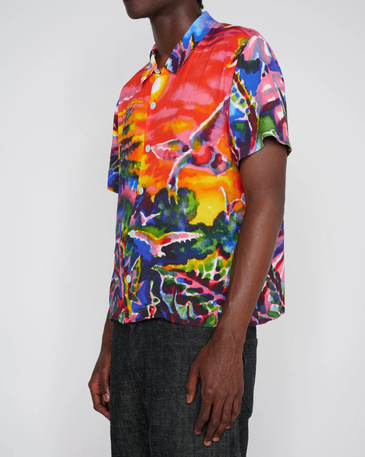 Forgotten Forest Short Sleeve Button Up Shirt - Red sold by Brain Dead product image thumbnail 2