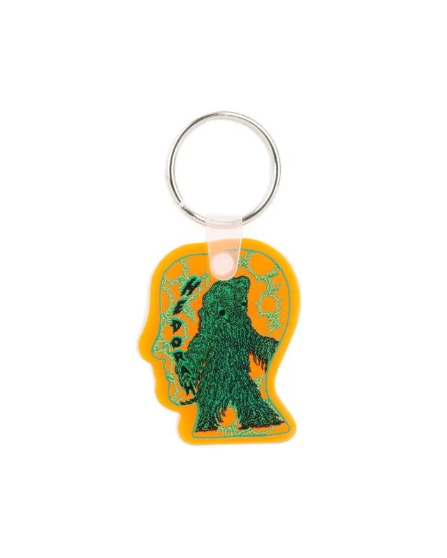 Brain Dead x Godzilla Hedorah Logohead Keychain - Clear Orange made by Brain Dead