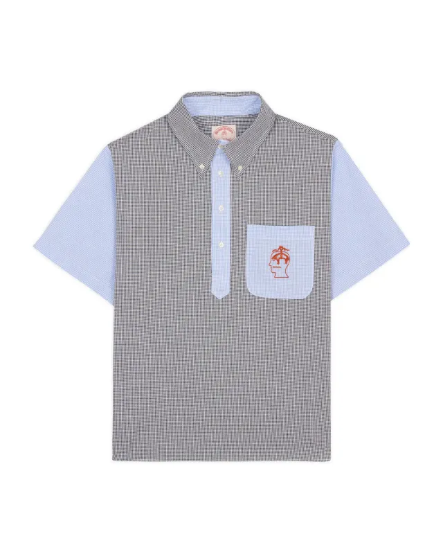 Brooks Brothers California Reverse French Seam Pullover Shirt - Black Multi sold by Brain Dead