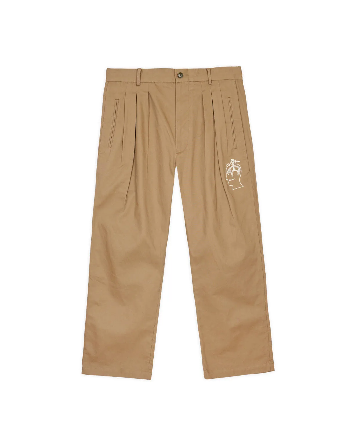 Brooks Brothers California Pleated Chino Trouser - Desert sold by Brain Dead