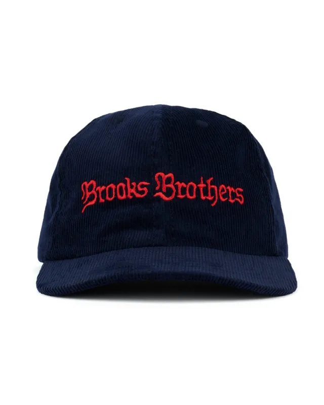 Brooks Brothers California 6 Panel Corduroy Hat - Navy sold by Brain Dead