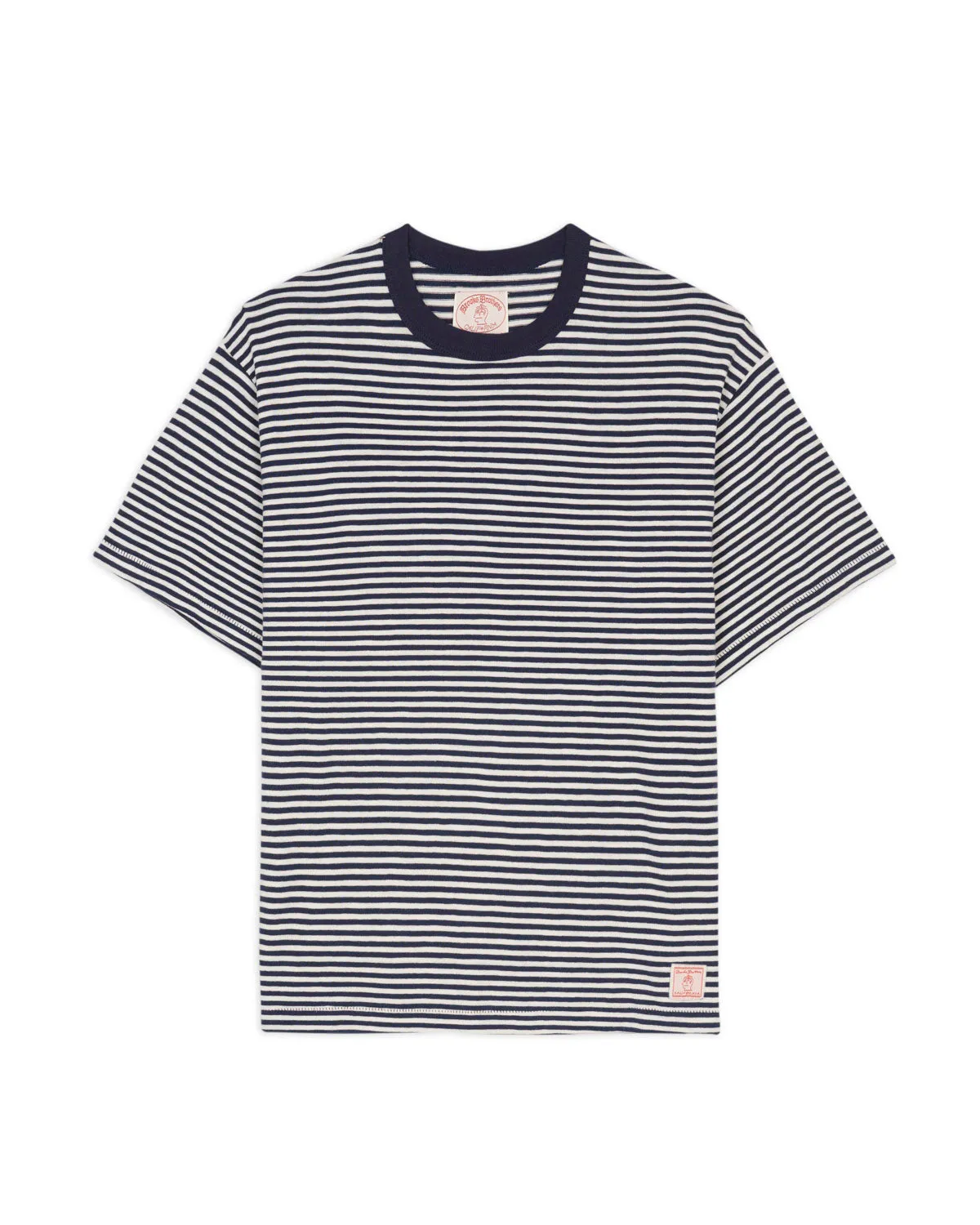 Brooks Brothers California Loose Knit Striped T-Shirt - Navy sold by Brain Dead