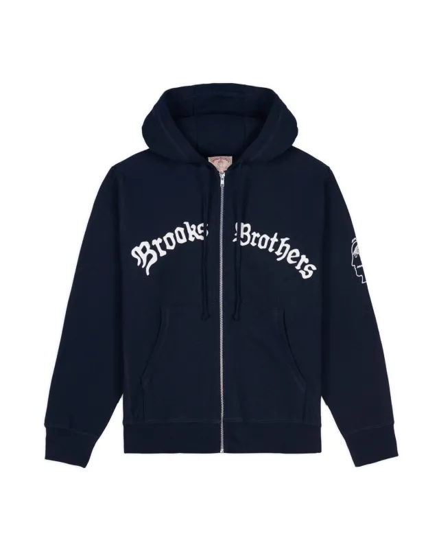 Brooks Brothers California Zip Hoodie - Navy sold by Brain Dead