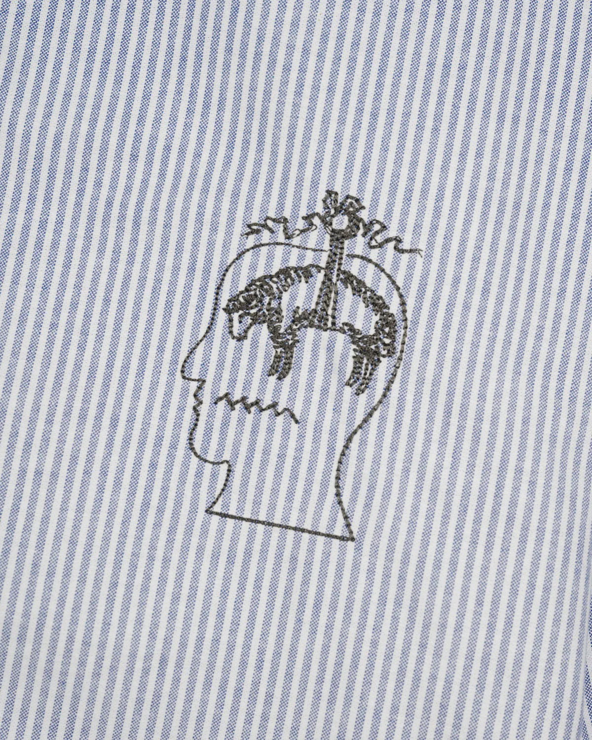 Brooks Brothers California Embroidered Striped Oxford Button Up Shirt - Blue sold by Brain Dead product image thumbnail 5