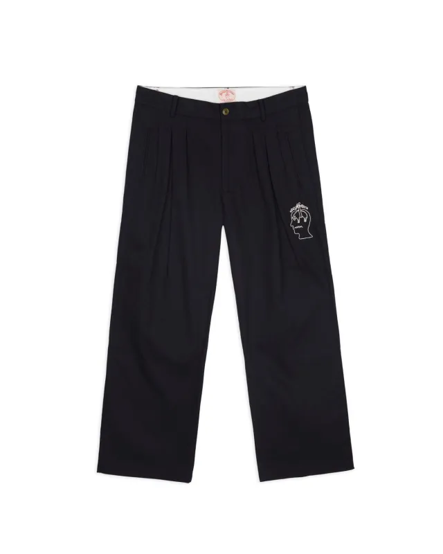 Brooks Brothers California Pleated Chino Trouser - Black sold by Brain Dead