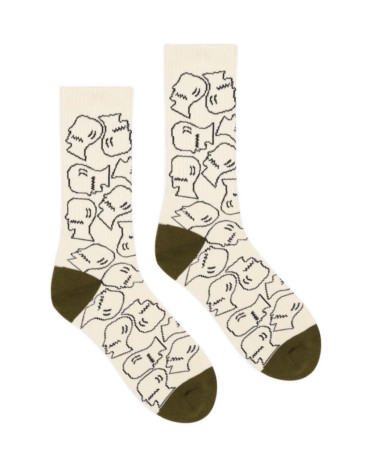 Logohead Crew Socks - Cream sold by Brain Dead product image thumbnail 2