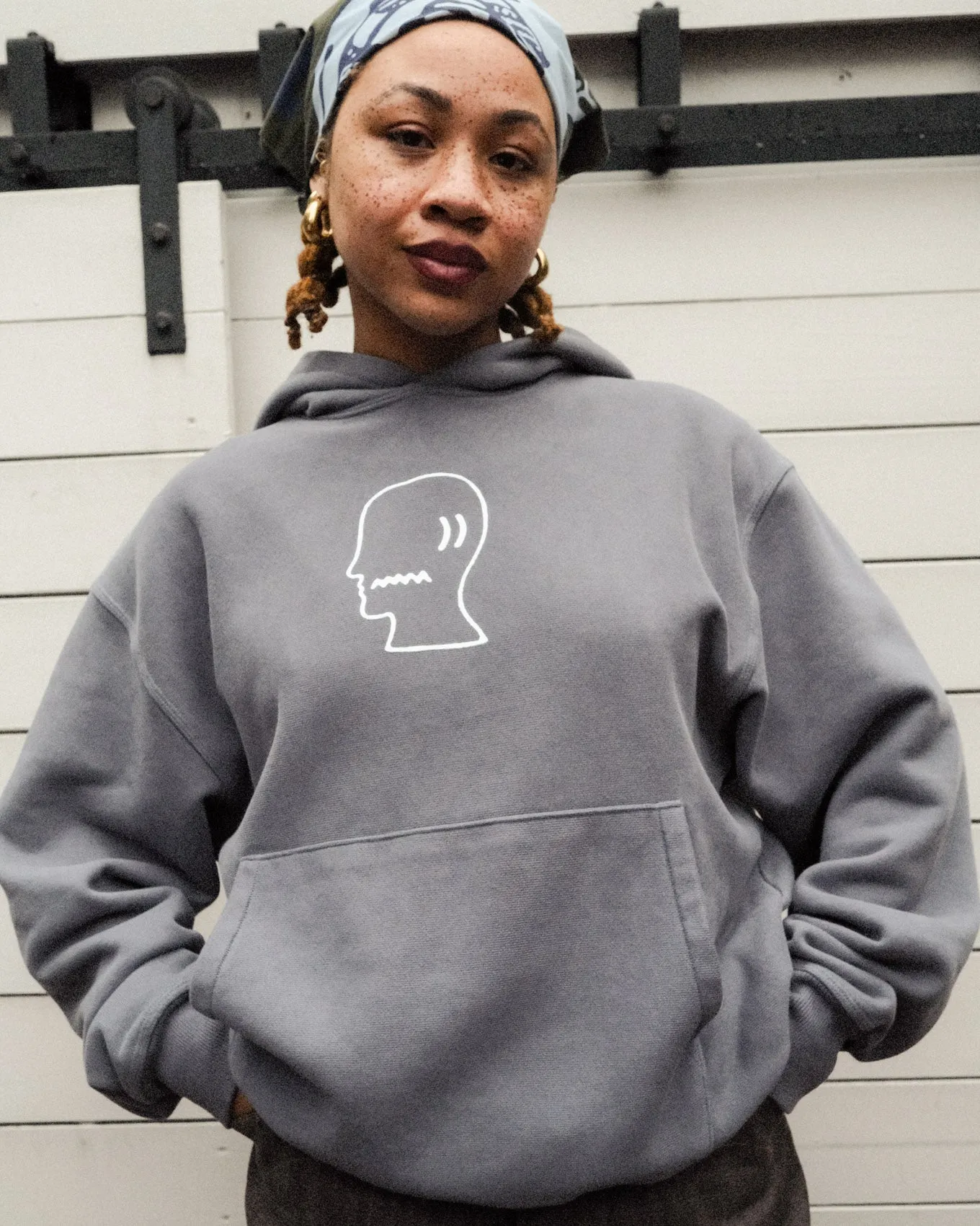 Brain Dead Logohead Hoodie - Slate sold by Brain Dead product image thumbnail 4