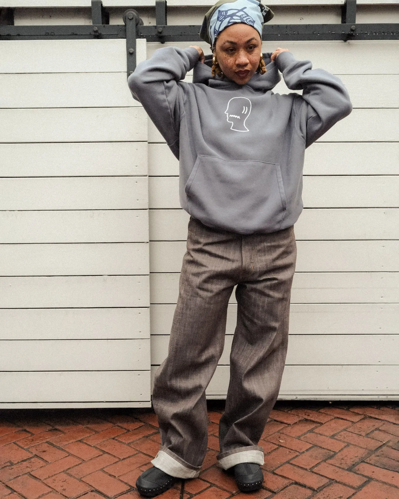 Brain Dead Logohead Hoodie - Slate sold by Brain Dead product image thumbnail 5