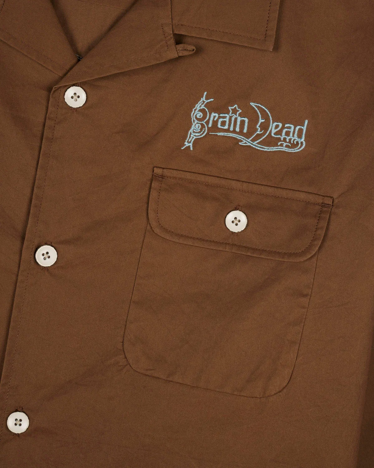 Poplin Camp Collar Shirt - Chocolate sold by Brain Dead product image thumbnail 5