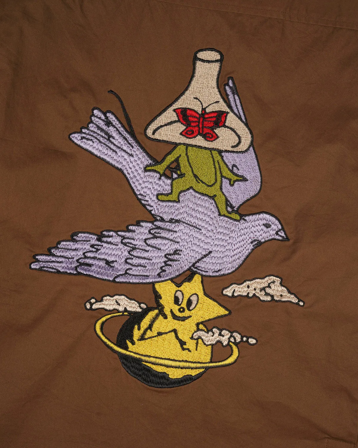 Poplin Camp Collar Shirt - Chocolate sold by Brain Dead product image thumbnail 4