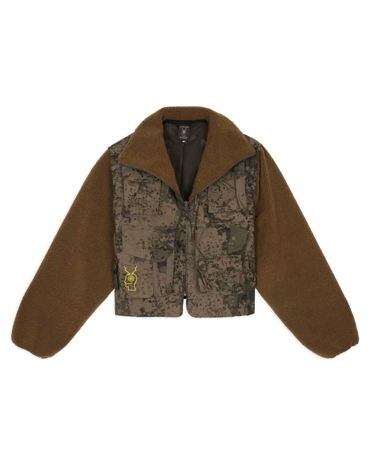 Brain Dead x South2 West8 Fleece Sleeve Tenkara Short Jacket - Grey sold by Brain Dead