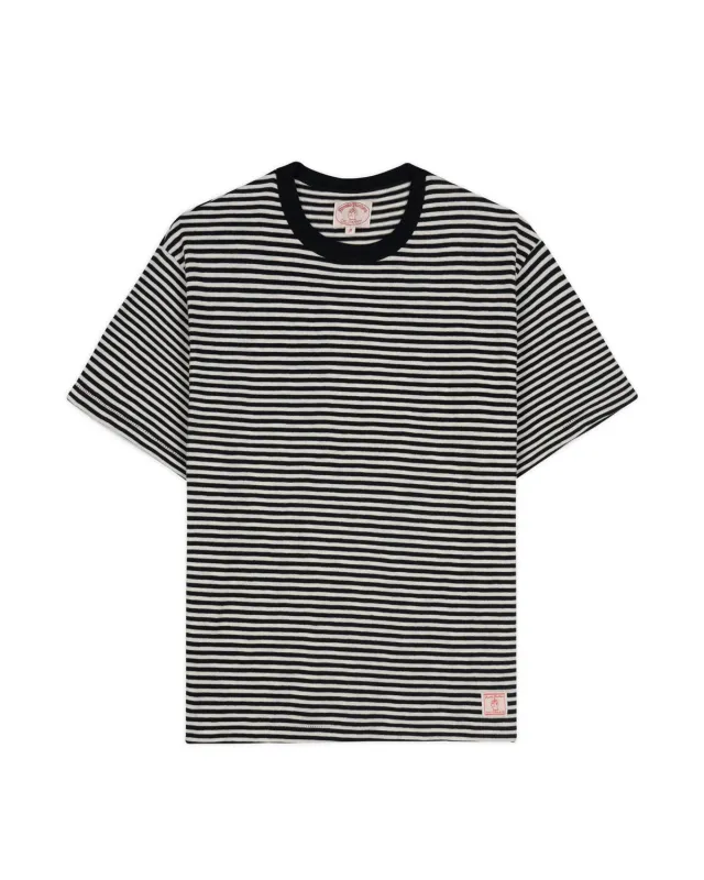 Brooks Brothers California Loose Knit Striped T-Shirt - Black made by Brain Dead