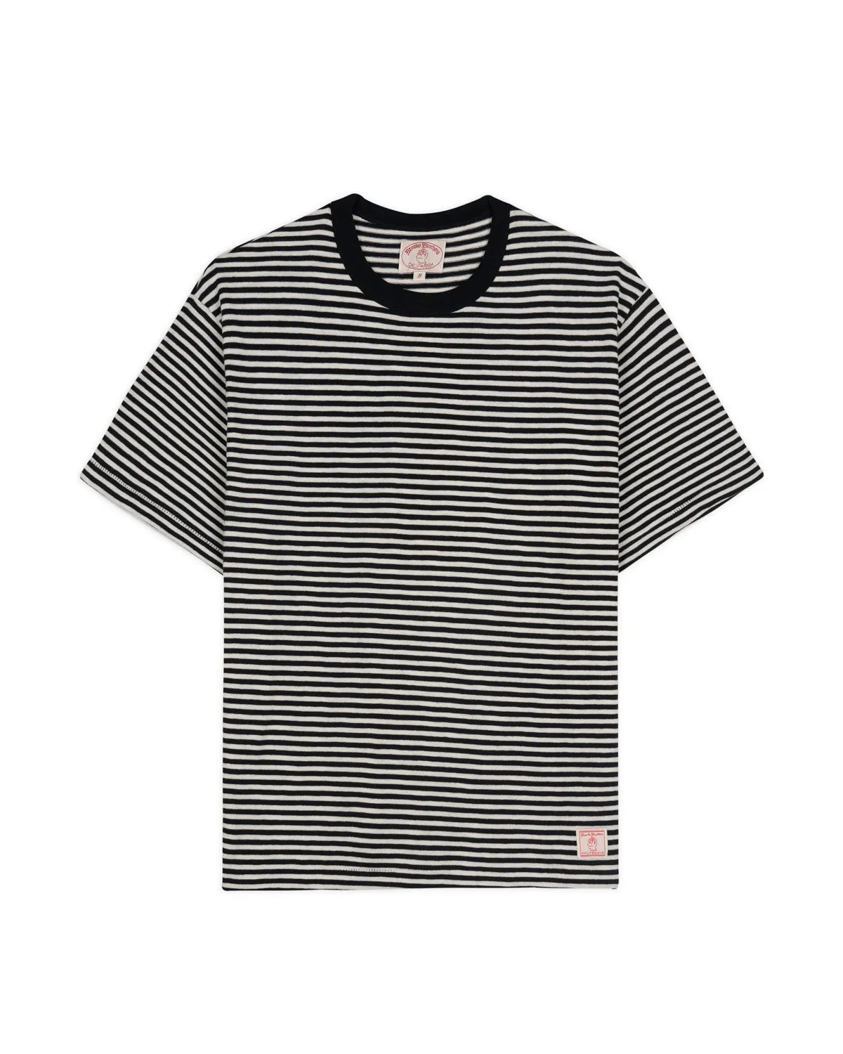 Brooks Brothers California Loose Knit Striped T-Shirt - Black sold by Brain Dead